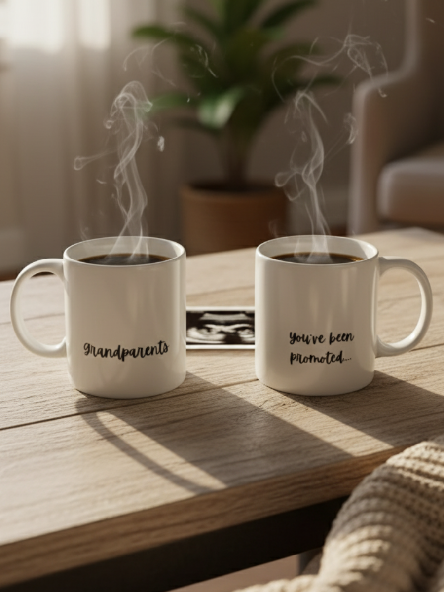You've Been Promoted Grandparents Announcement Mug Set of 2