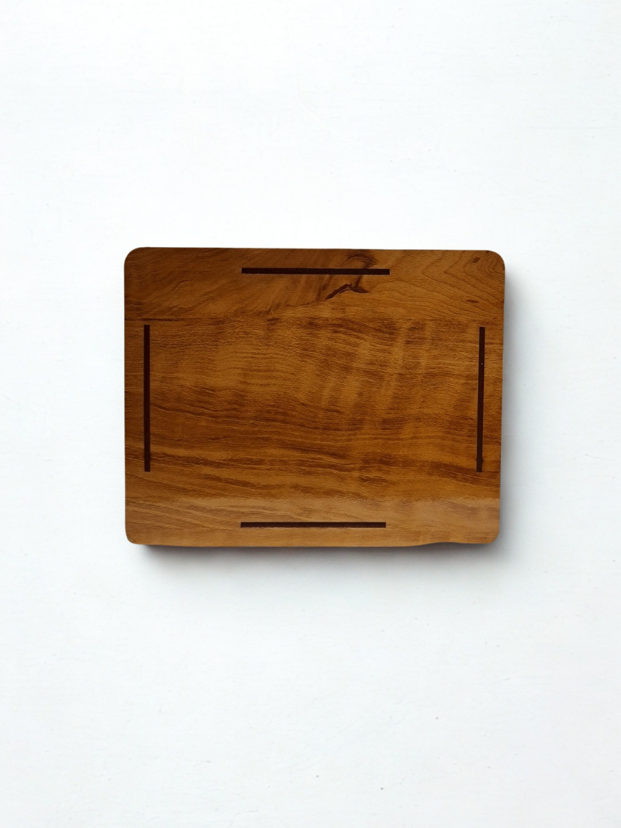 Wooden Savings Box with Clear Grid Tracker