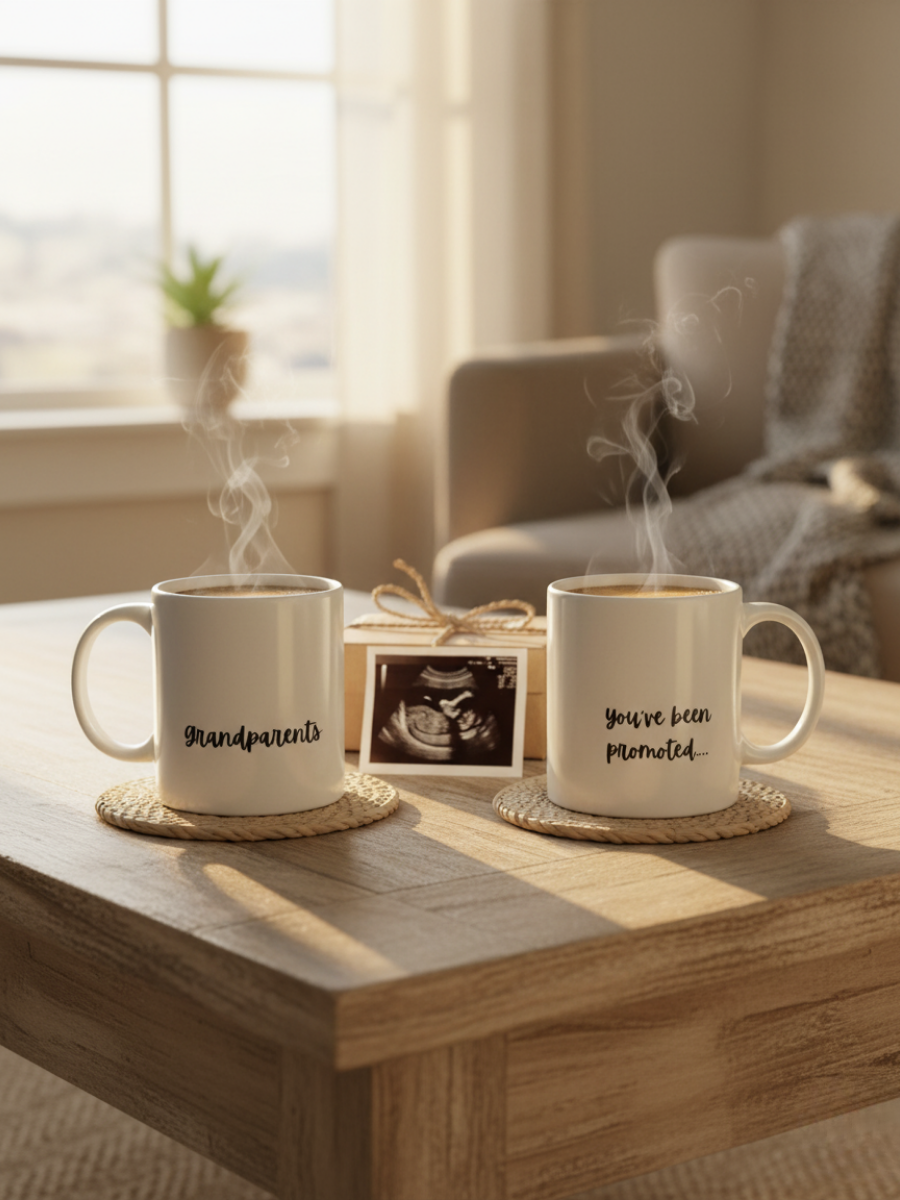 You've Been Promoted Grandparents Announcement Mug Set of 2