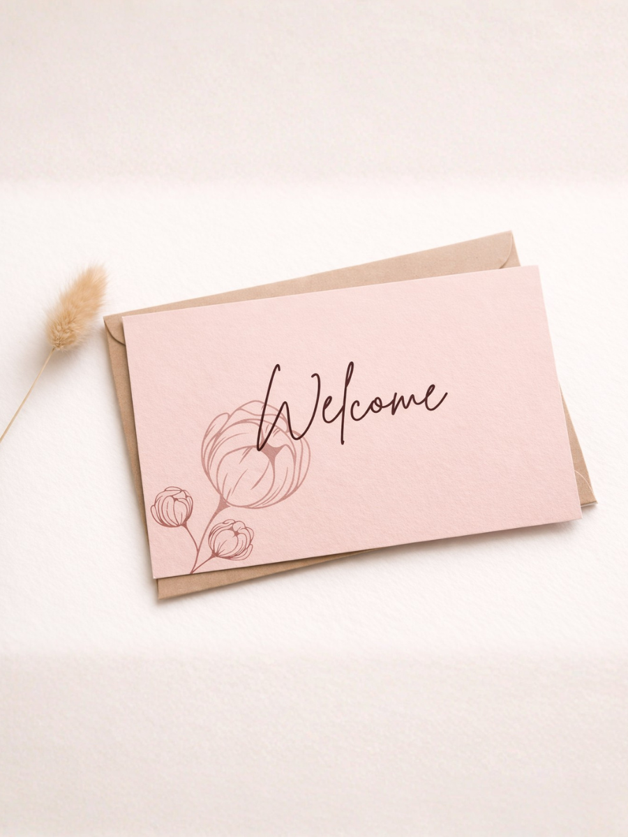 "Welcome" A5 Greeting Card - 240 GSM Premium Paper