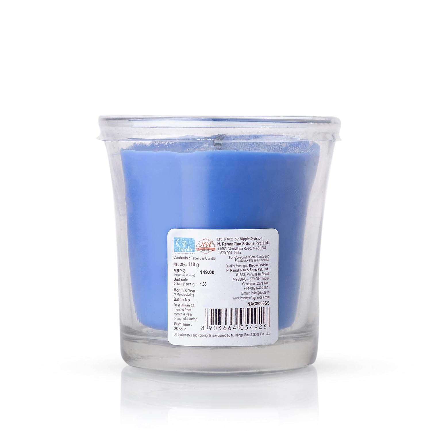 Iris Seashore Taper Jar Candle 110g