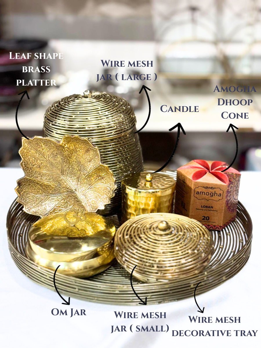 Divine Brass Gift Hamper - Traditional Housewarming Set