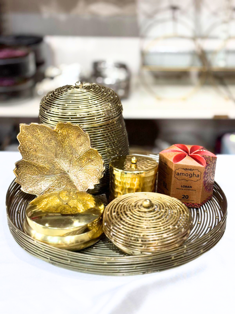 Divine Brass Gift Hamper - Traditional Housewarming Set