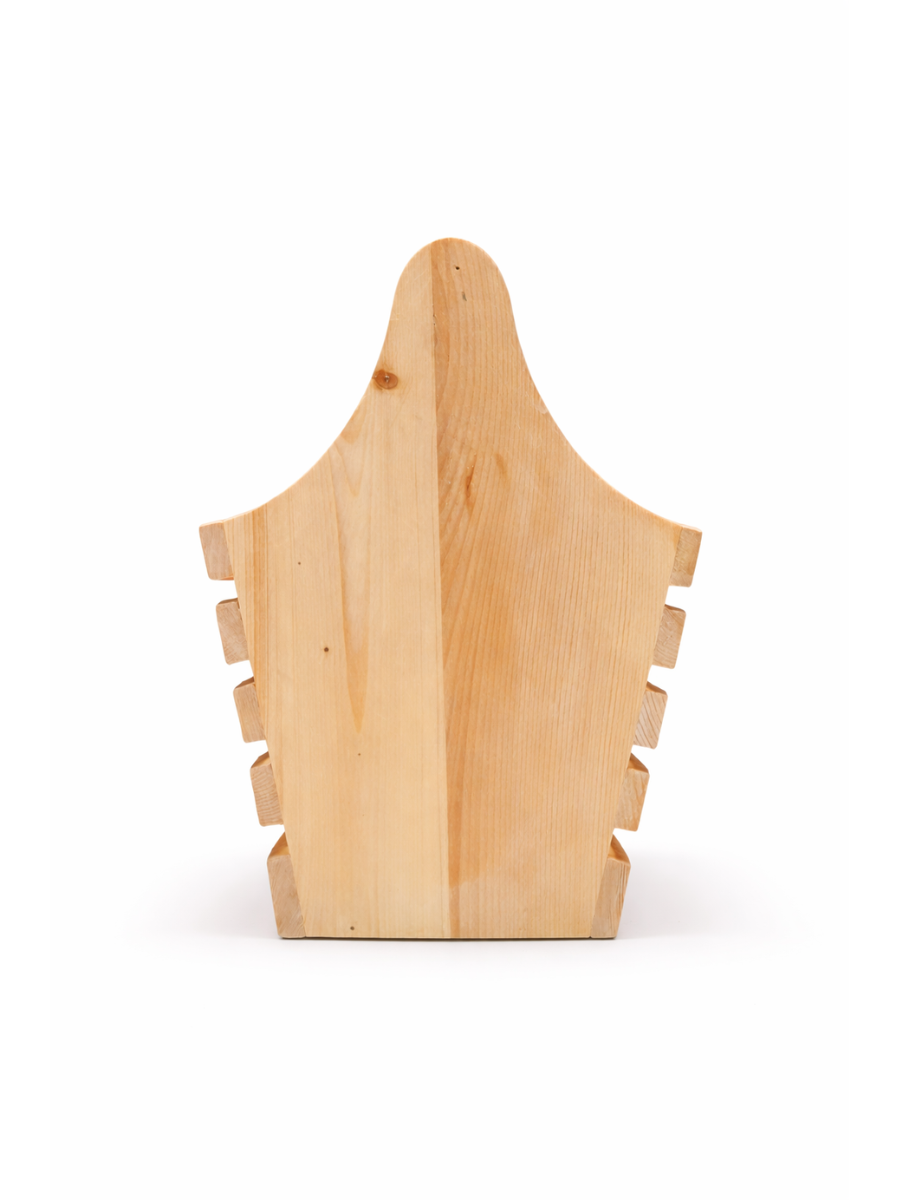 Multipurpose Pine Wood Carry Basket with Handle - Natural Wooden Storage Caddy