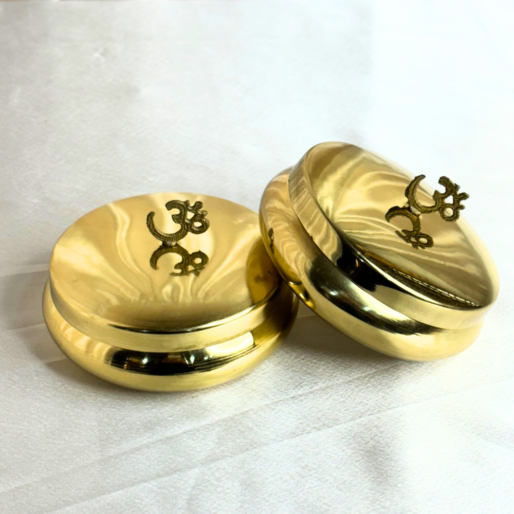 Premium Brass Metal OM Jar - Set of 2