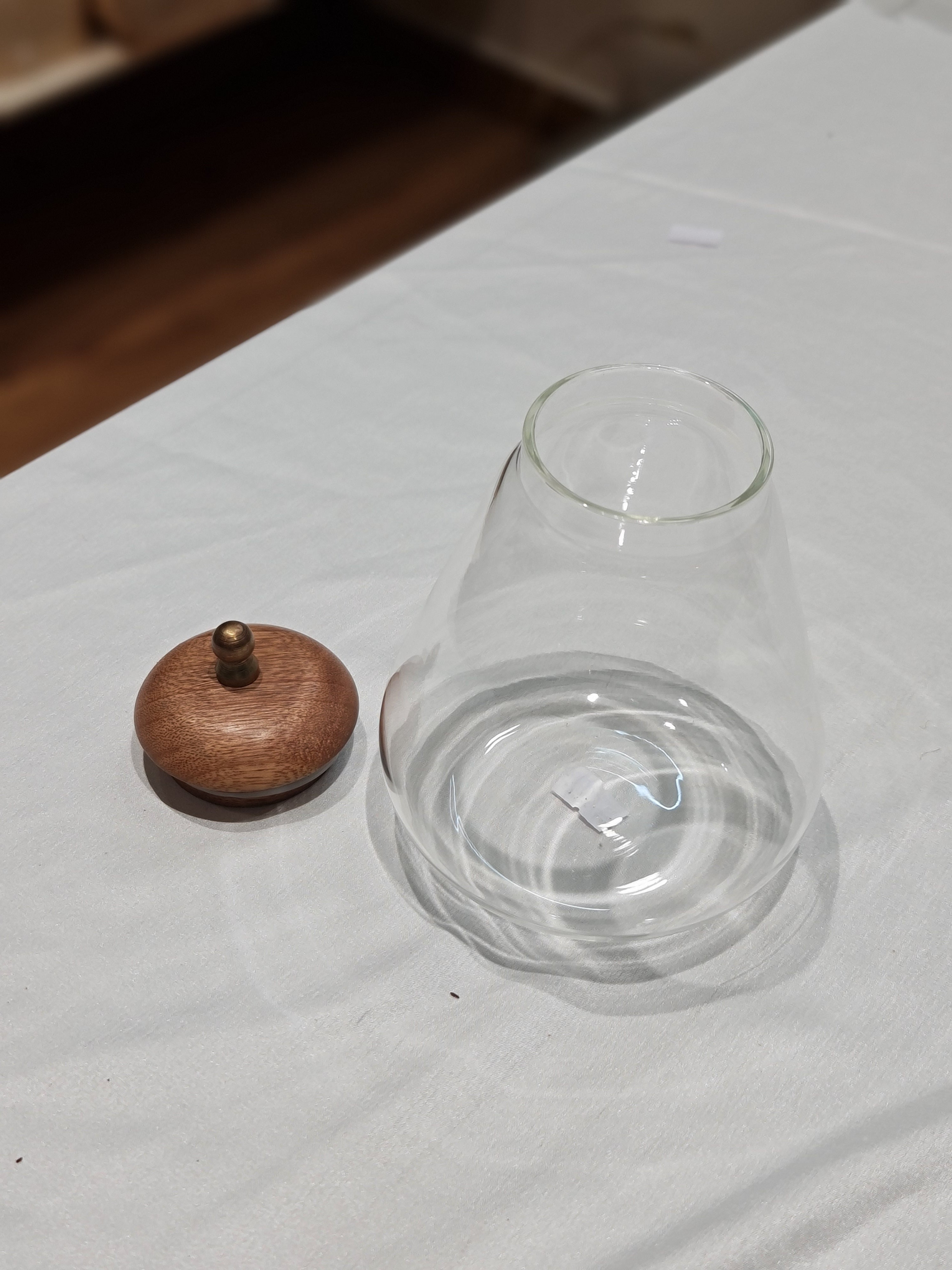 Pear Glass Jar with Wooden Lid  (Length 6 cm x 14 cm Height)