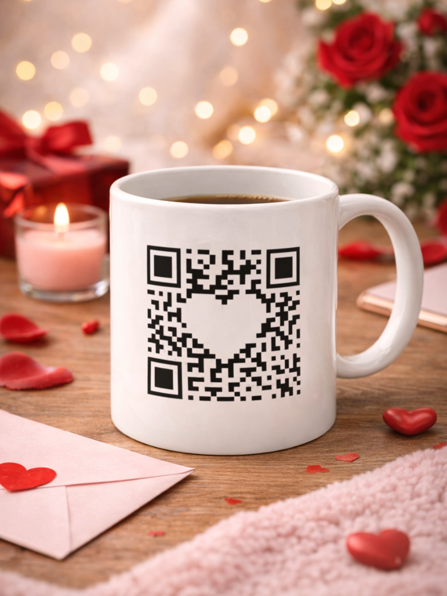 QR Code Heart Love Mug