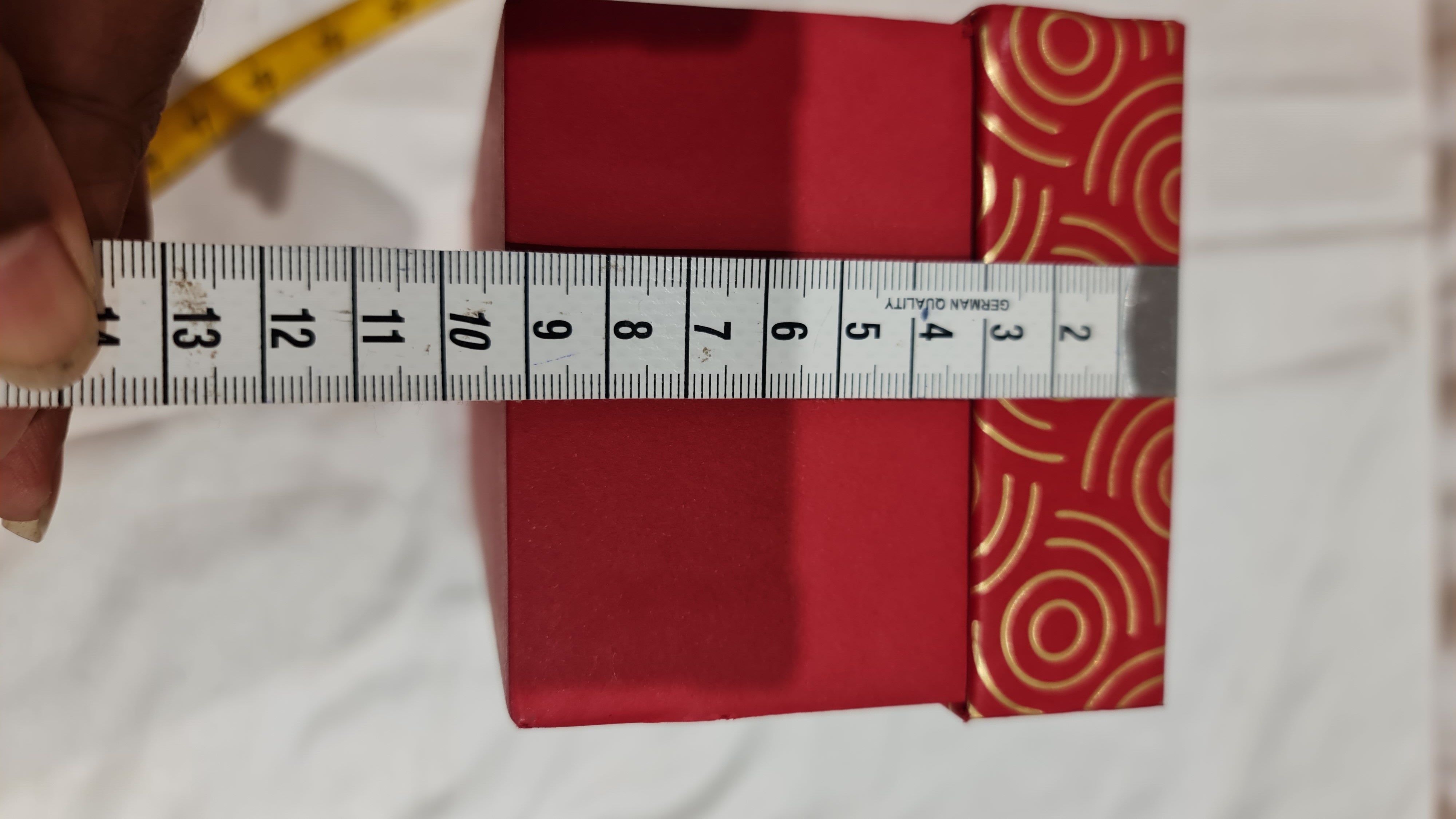 Red Gold Rectangle Rigid Gift Box - 26x9.5x10cm