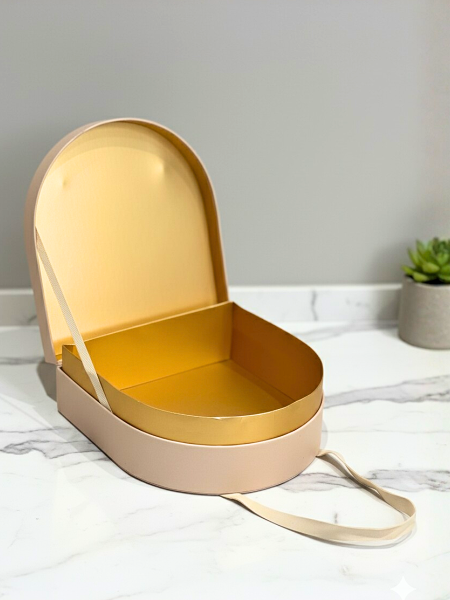 Luxury Pink Floral Empty Gift Box with Handle