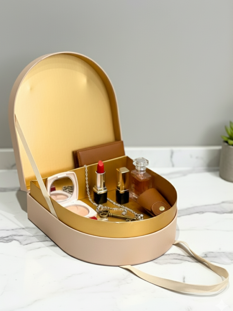 Luxury Pink Floral Empty Gift Box with Handle