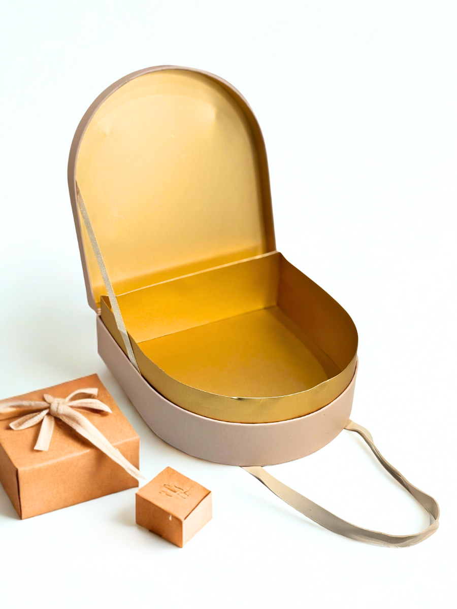 Luxury Pink Floral Empty Gift Box with Handle