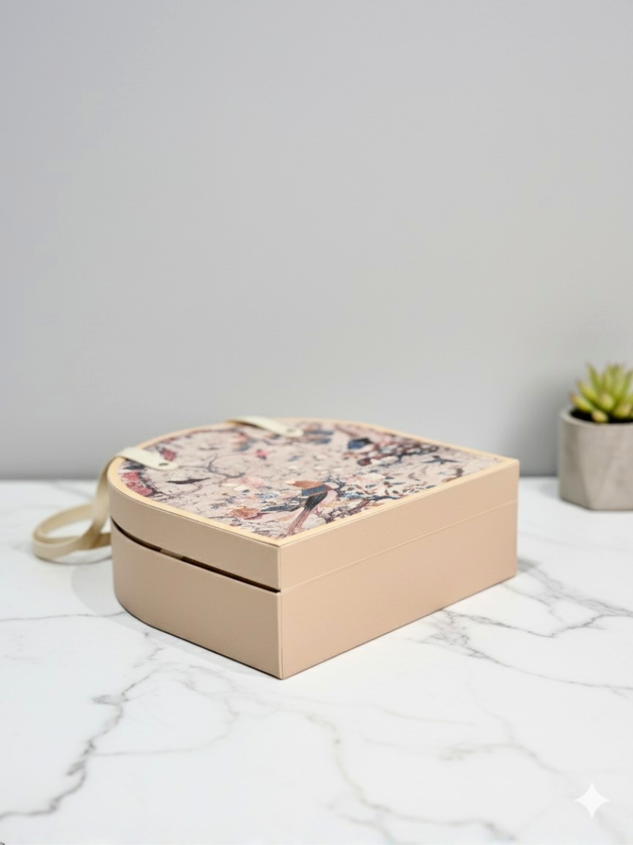 Luxury Pink Floral Empty Gift Box with Handle