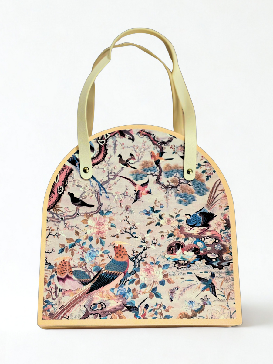 Luxury Pink Floral Empty Gift Box with Handle